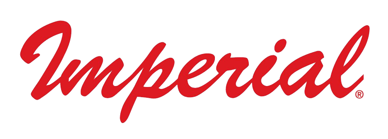 The word "Imperial" is written in bold, red, cursive lettering on a white background.